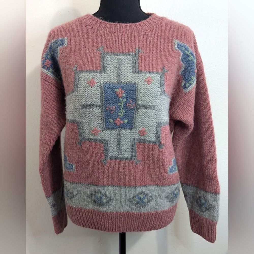VTG Deans Handknit Prairiecore Cottagecore Countryside Cozy Grannycore Sweater L